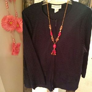 Cathy Daniels lightweight dark blue sweater jacket